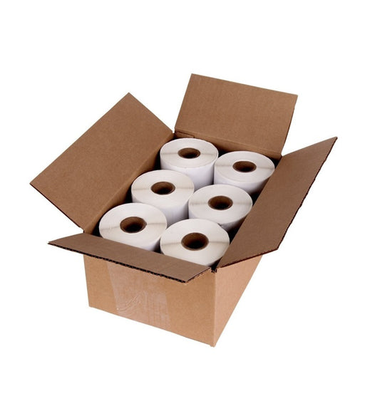 Rollo Etiquetas  de Papel Blancas 76 x 50 mm Para Usar con Zebra, TSC, Datamax y Otras impresoras , Core 1" 1300 Etiquetas / Rollo.  2 Col ( Usa Ribbons )